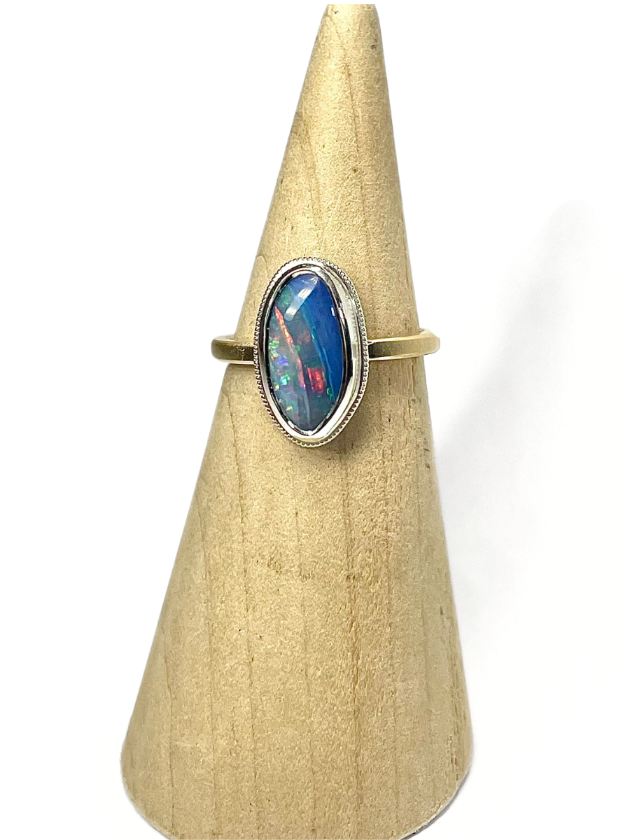 Rainbow Sky Shimmer Opal Ring