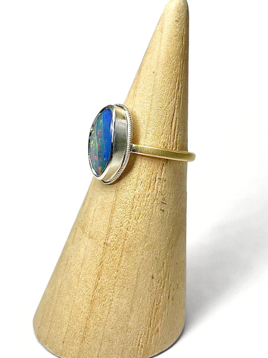 Rainbow Sky Shimmer Opal Ring