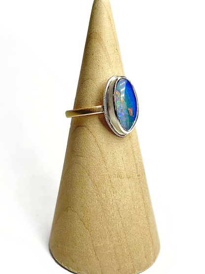 Rainbow Sky Shimmer Opal Ring