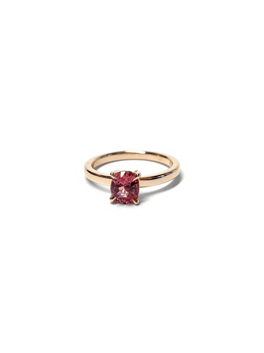 Rose Spinel Rose Gold Solitaire Ring