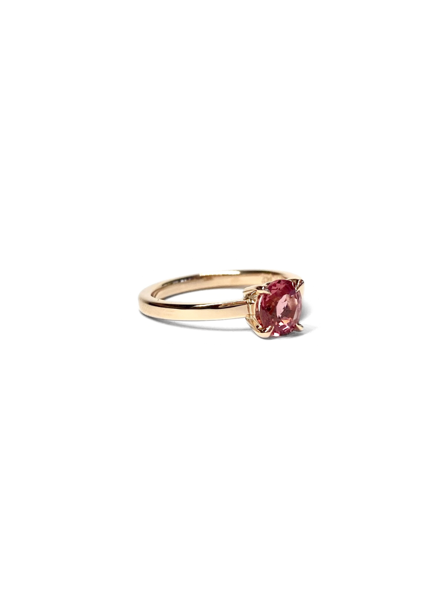 Rose Spinel Rose Gold Solitaire Ring