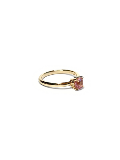 Rose Spinel Yellow Gold Solitaire Ring