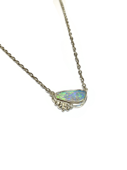 Seafoam Opal and Silver Pendant