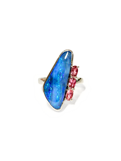 Sail at Dusk Opal and Tourmaline Ring