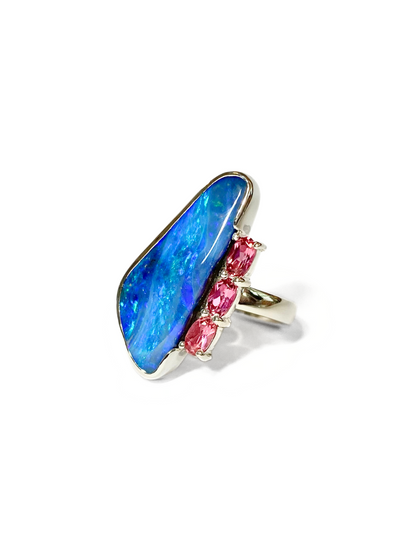Sail at Dusk Opal and Tourmaline Ring