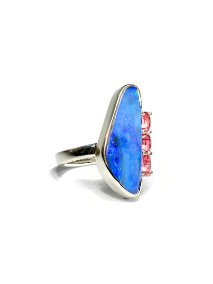 Sail at Dusk Opal and Tourmaline Ring