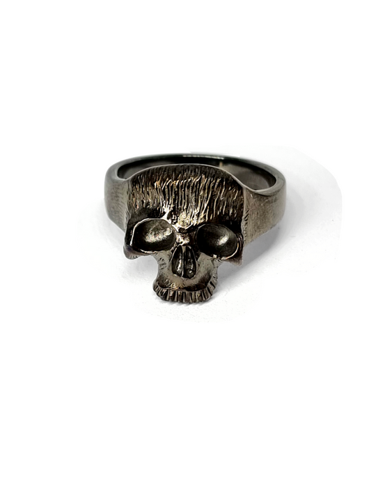 Skull Ring Black Rhodium Finished Silver