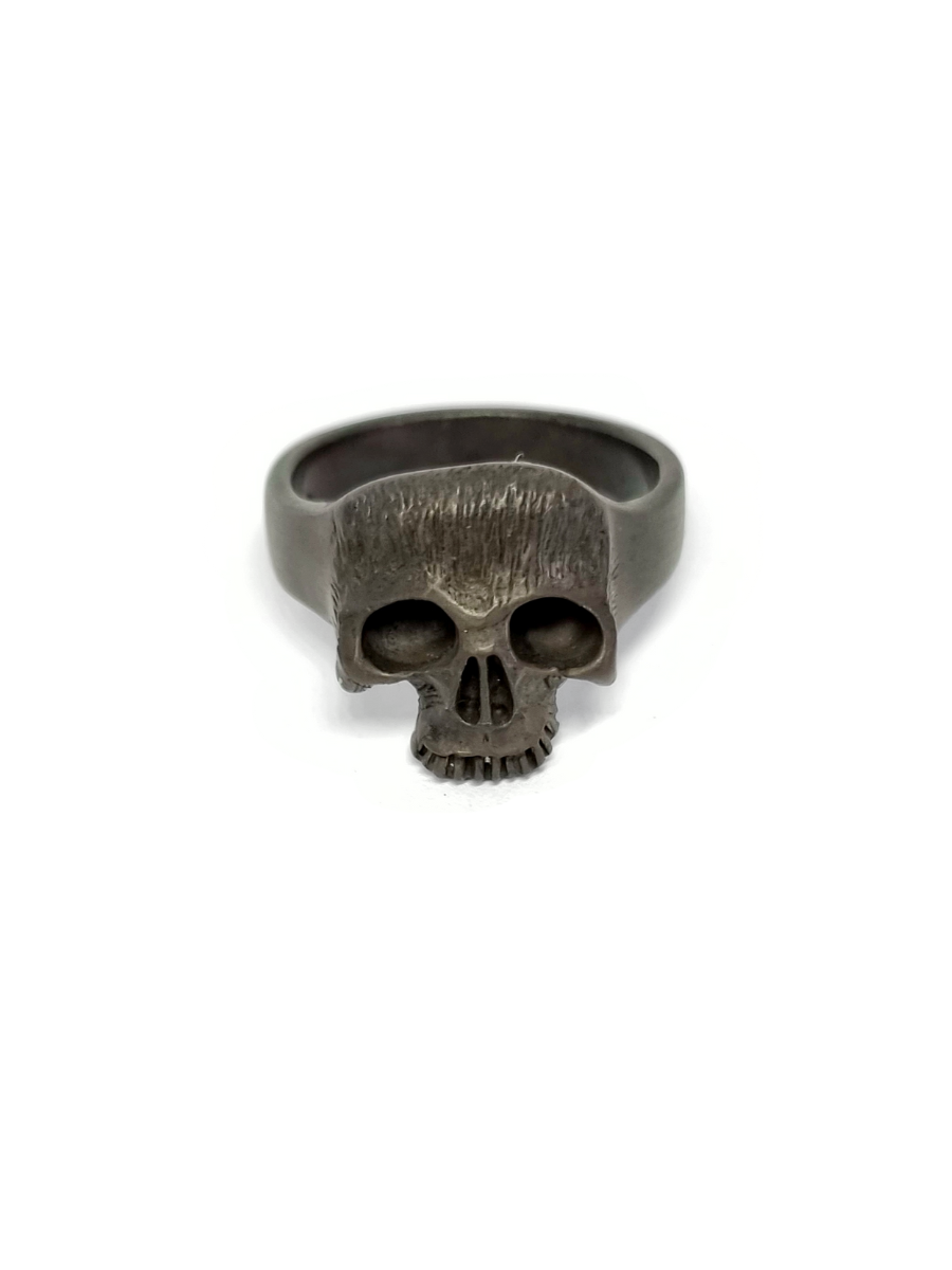 Skull Ring Blackened Silver