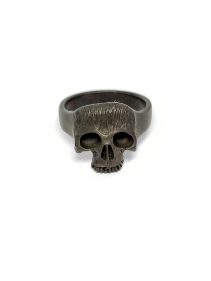 Skull Ring Blackened Silver