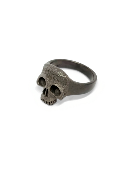 Skull Ring Blackened Silver