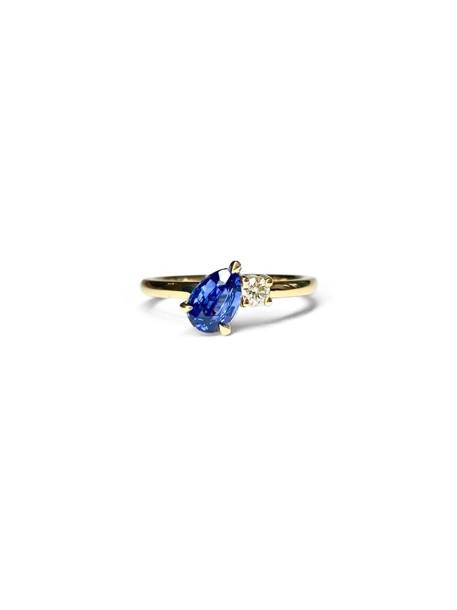 Starry Night Sapphire and Diamond Gold Ring