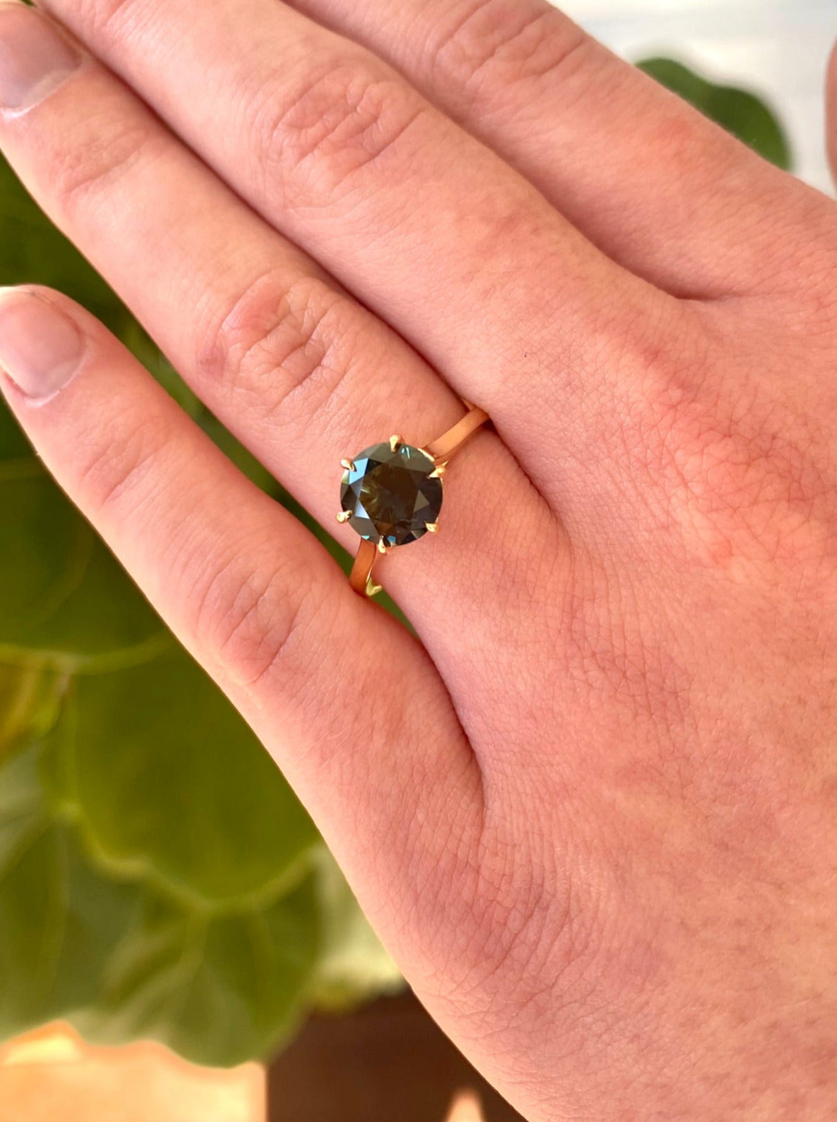 Summer Storm Cloud Sapphire Ring