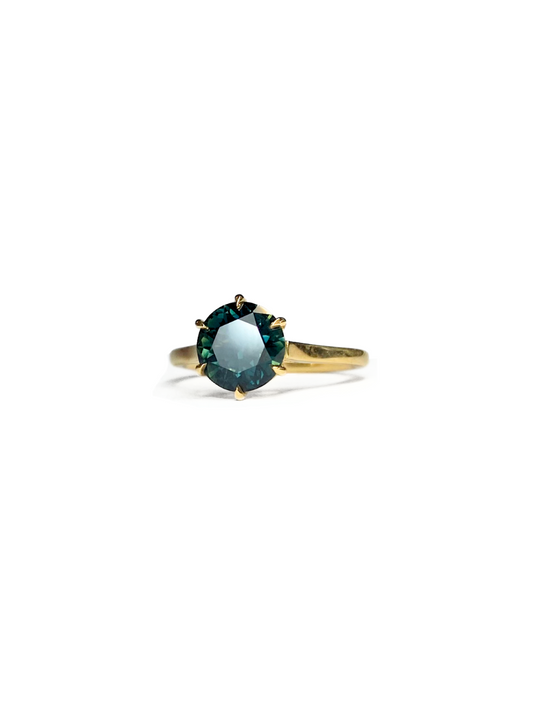 Summer Storm Cloud Sapphire Ring