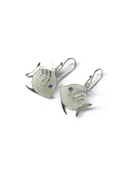 Swimmy Fish Sapphire Earrings