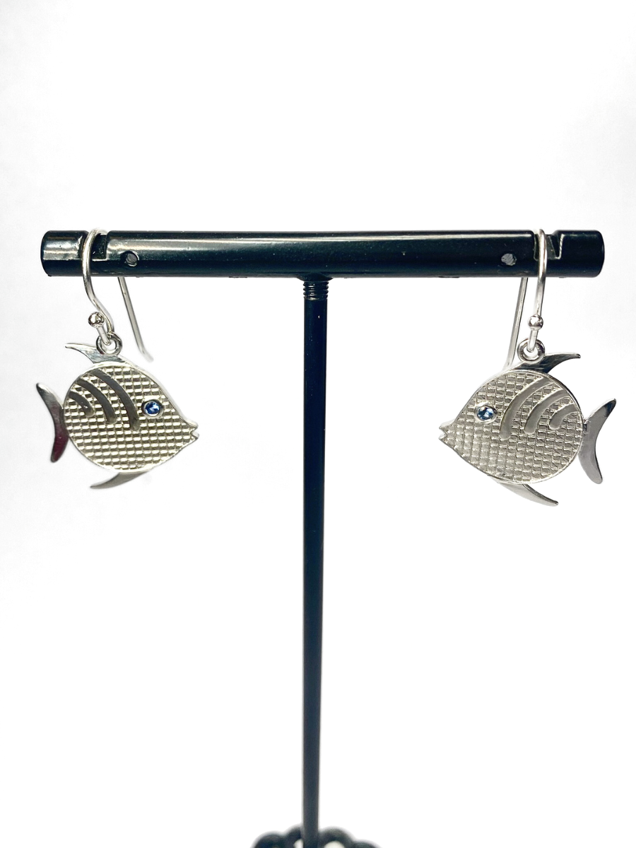 Swimmy Fish Sapphire Earrings