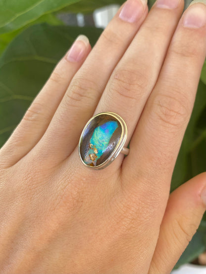 Through the Cove Opal and Silver Ring