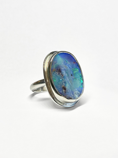 Tides Opal and Silver Ring