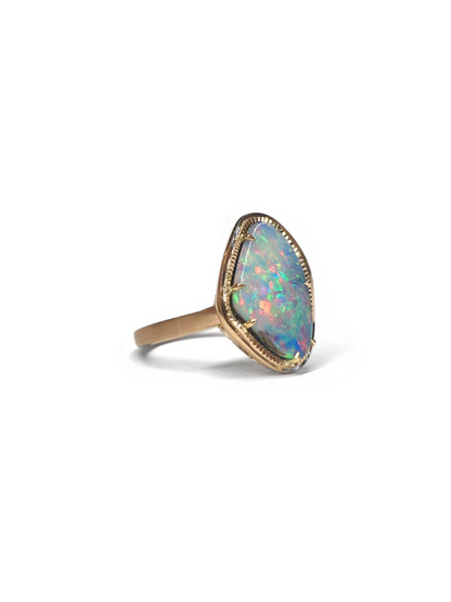 Twilight Bloom Opal Rose Gold Ring