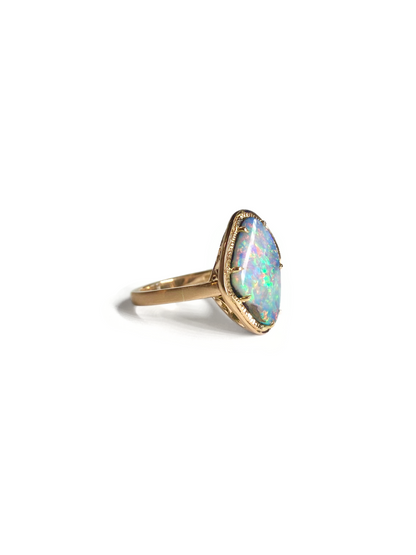 Twilight Bloom Opal Rose Gold Ring