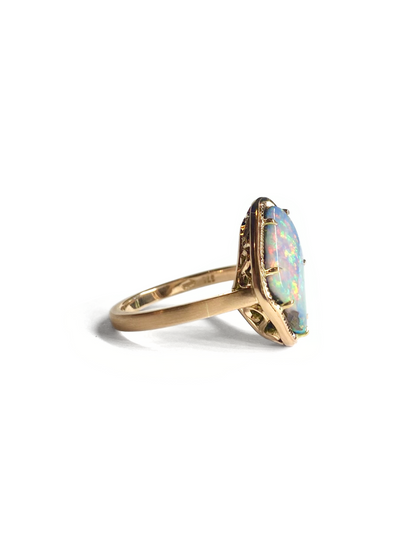 Twilight Bloom Opal Rose Gold Ring