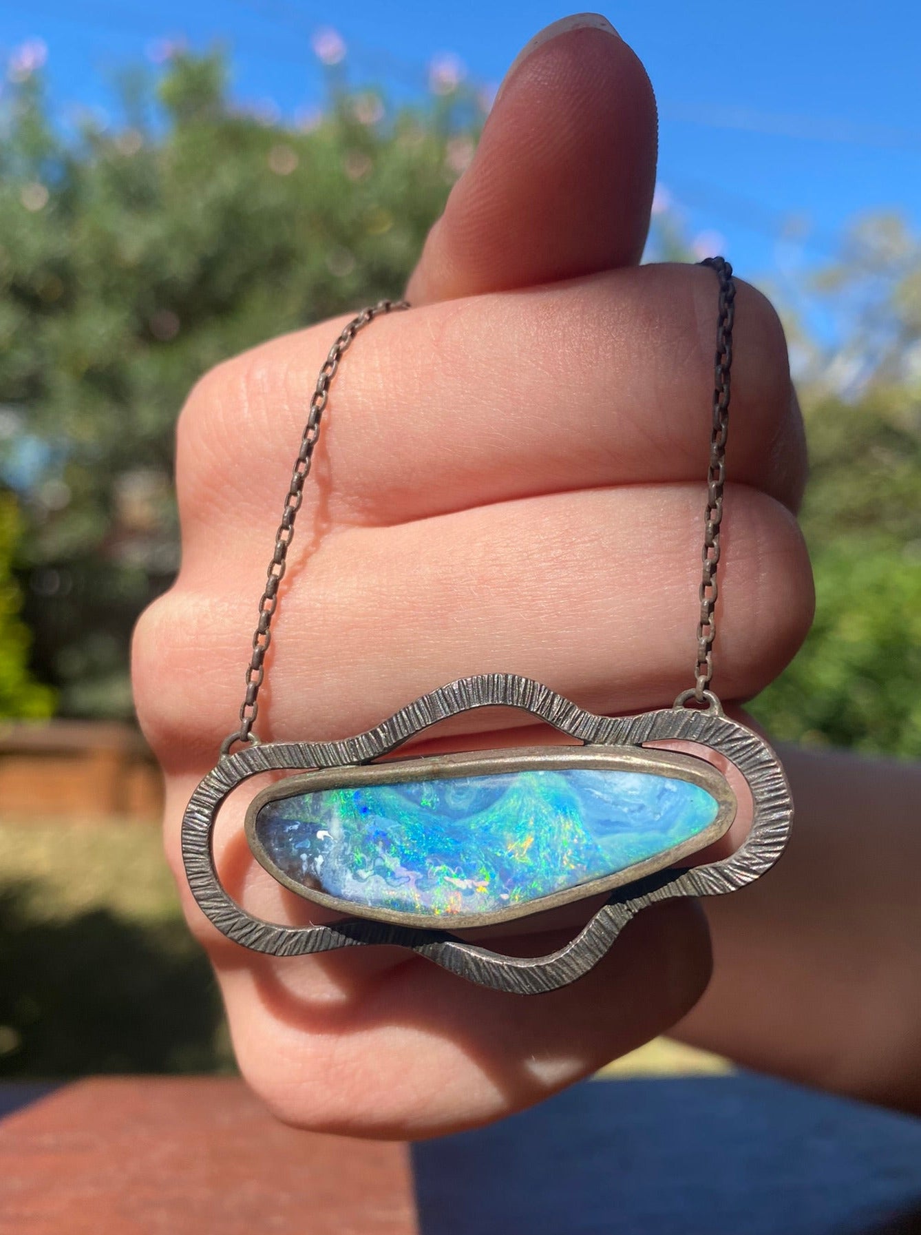Pendentif Wave Queensland Bouler Opal