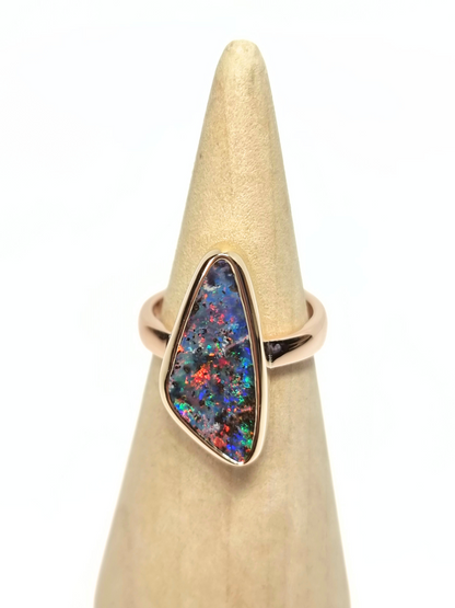 Galactic Splash Opal Ring in Gold