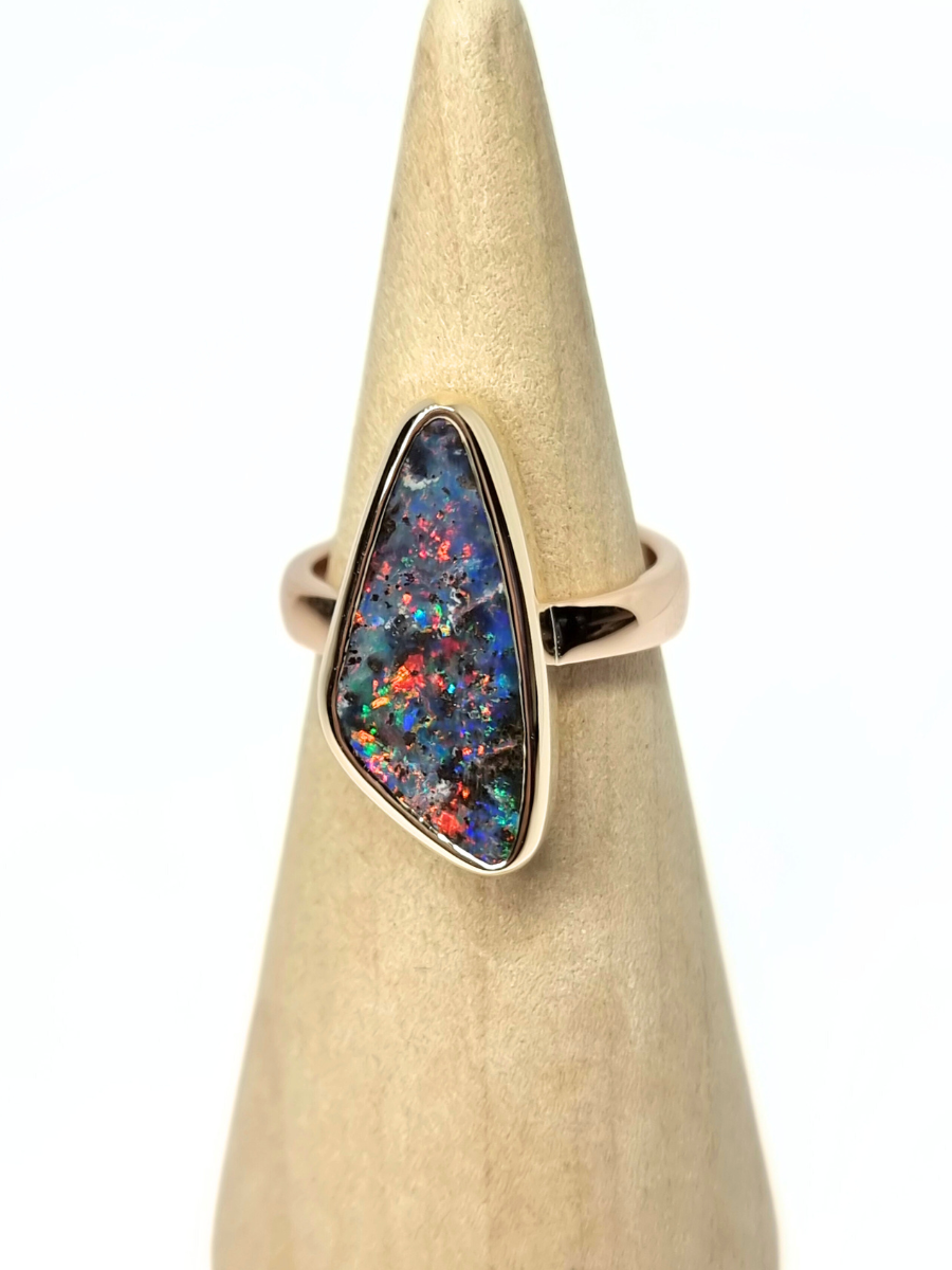 Galactic Splash Opal Ring in Gold