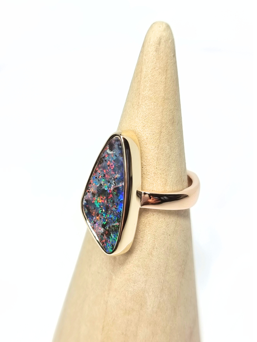 Galactic Splash Opal Ring in Gold