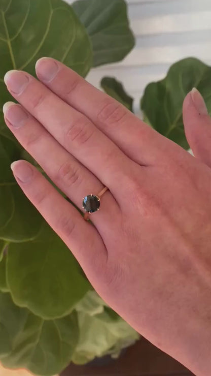 Summer Storm Cloud Sapphire Ring