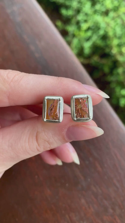 Desert Sun Opal Stud Earrings