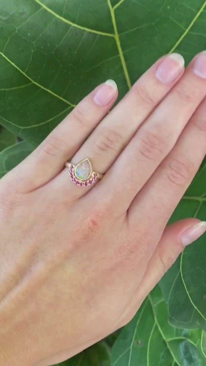 Crown Jewel Opal and Sapphire Ring