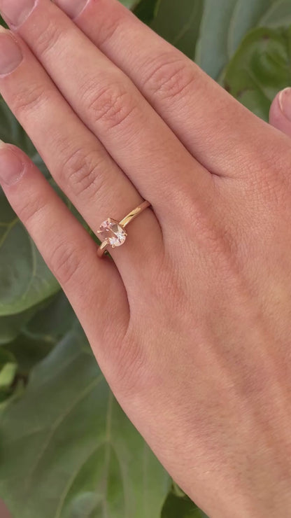 Dusty Pink Morganite Solitaire Ring