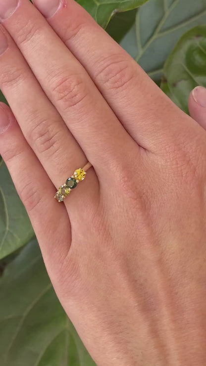 Golden Wattle Palette Sapphire Ring