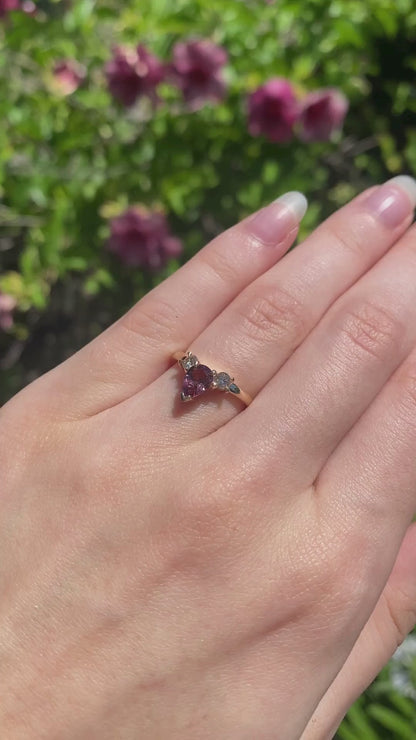 Musky Pink Spinel and Diamond Ring