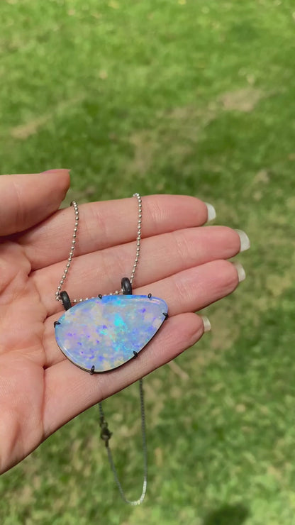 Glasshouse Mountains in the Clouds Opal Pendant
