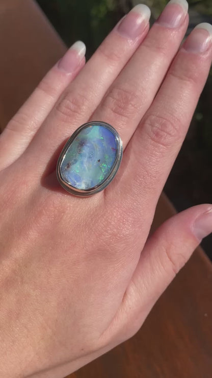 Tides Opal and Silver Ring