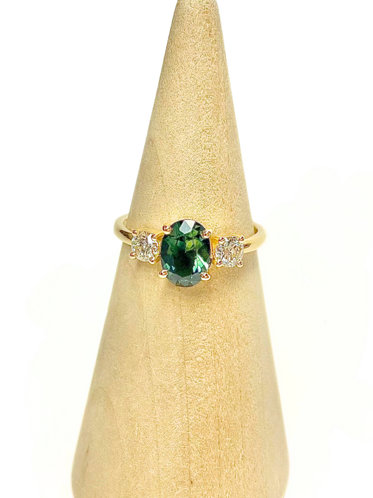 Sapphire and Diamond Triligy Ring