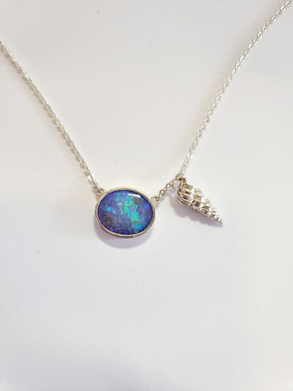 Pendentif en opale solide hublot océanique