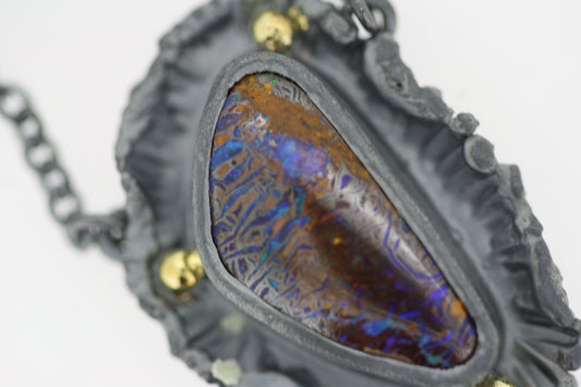 MISE À JOUR : Botanique - Pendentif Opale et Argent Oxydé