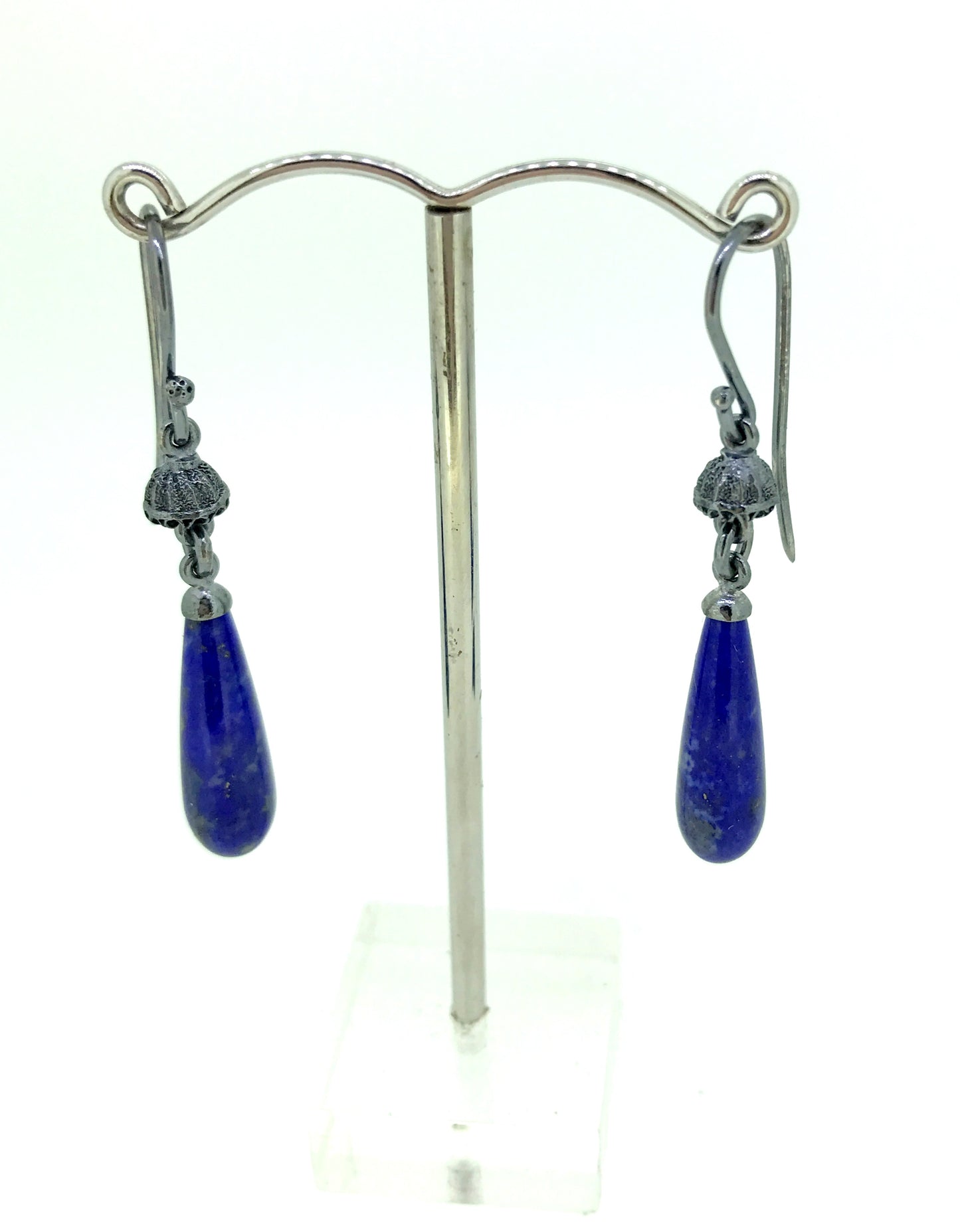 MISE À JOUR : Boucles d'Oreilles Lapis Lazuli et Argent 2cm