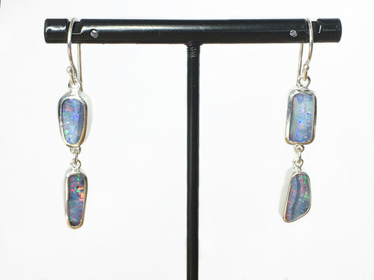 MISE À JOUR : Boucles d'oreilles Opal Double Drop et Argent