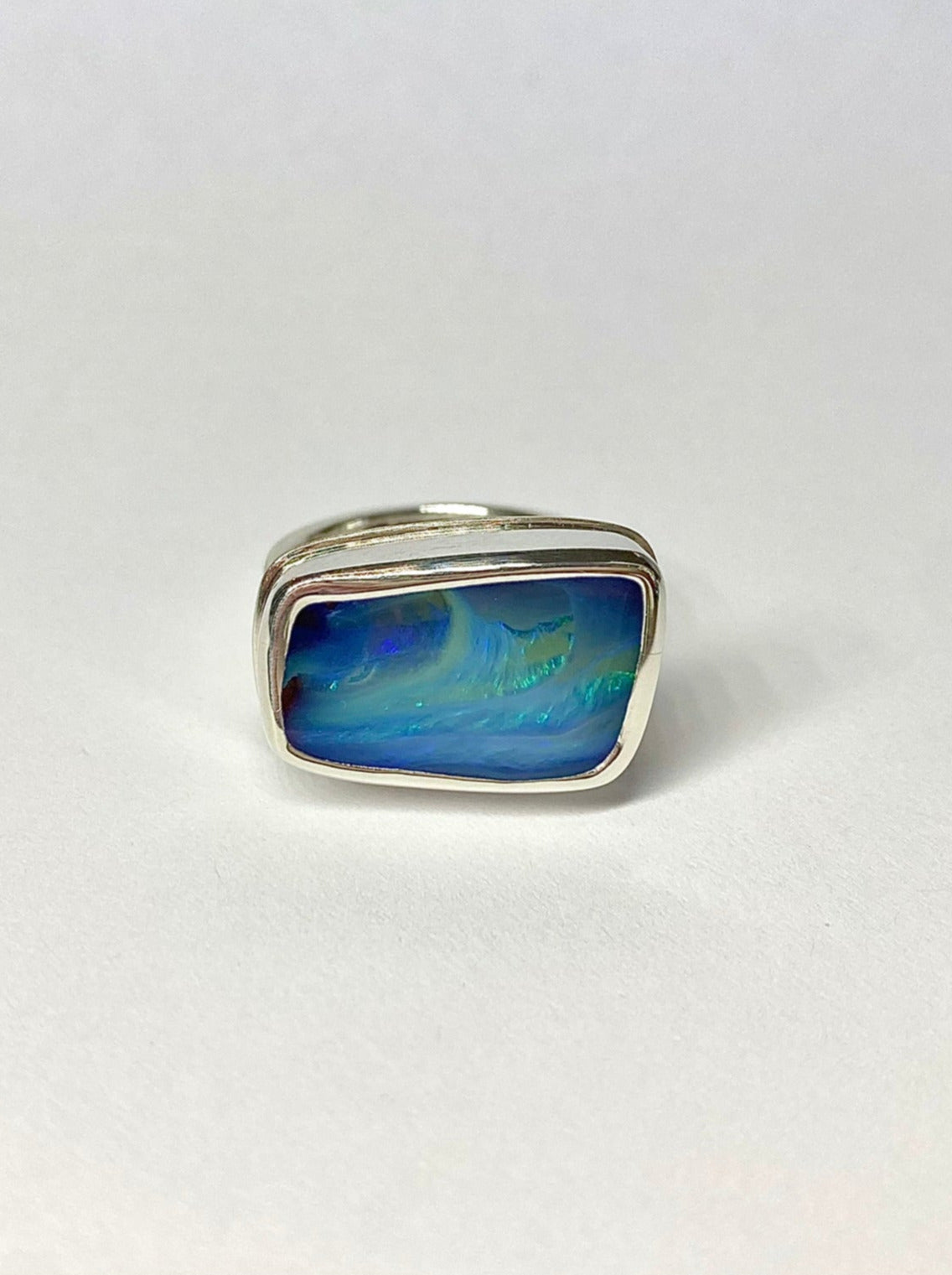 Bague Opale Boulder Sea Storm