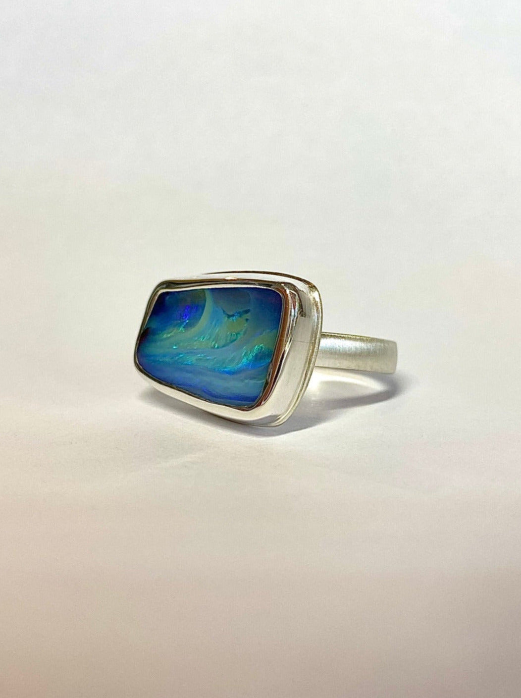 Bague Opale Boulder Sea Storm