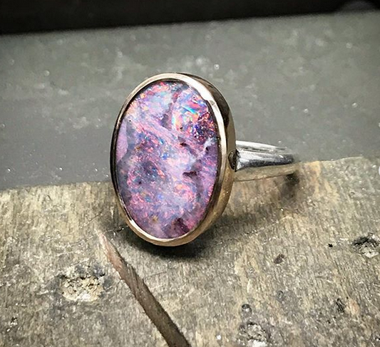 Pink Milky Way Opal Ring